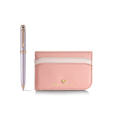 Sheaffer Gift Set ft - Emily in Paris Prelude Mini 9810 Pastel Pink Ballpoint Pen with Swarovski Crystal and Full-Grain Leather Credit Card Holder