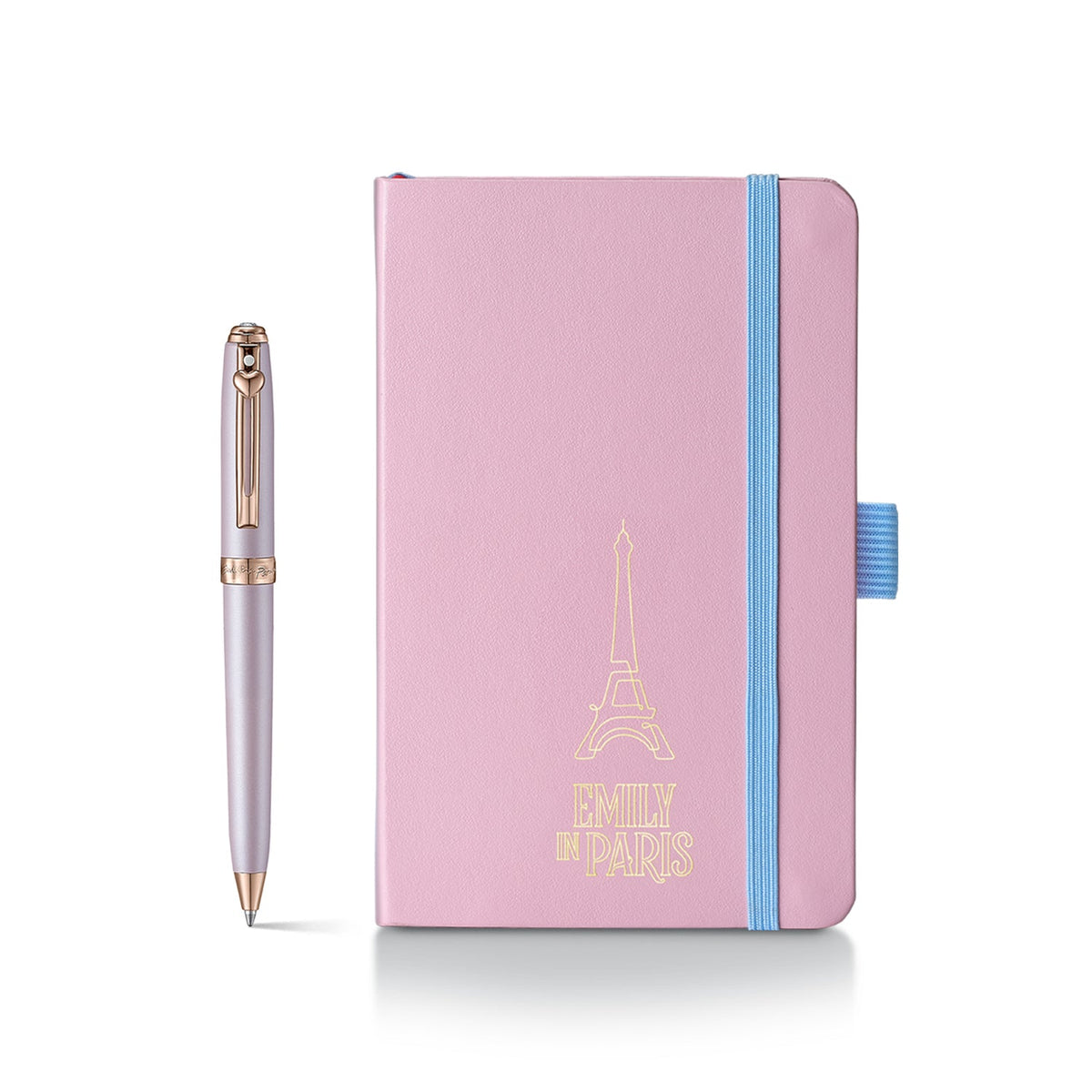 Sheaffer Gift Set ft - Emily in Paris Prelude Mini 9810 Pastel Pink Ballpoint Pen with Swarovski Crystal and Hardbound Small Notebook