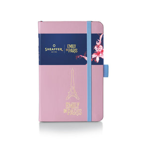 Sheaffer Gift Set ft - Emily in Paris Prelude Mini 9810 Pastel Pink Ballpoint Pen with Swarovski Crystal and Hardbound Small Notebook