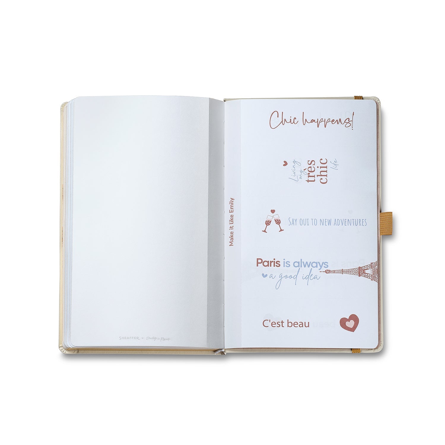 Sheaffer Emily in Paris Medium Notebook 90 GSM Ink Friendly Paper with Embossed Eiffel Tower - Beige