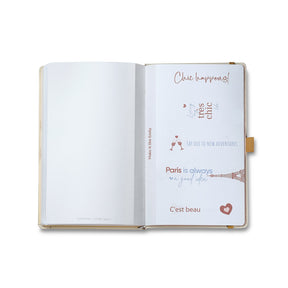 Sheaffer Emily in Paris Medium Notebook 90 GSM Ink Friendly Paper with Embossed Eiffel Tower - Beige