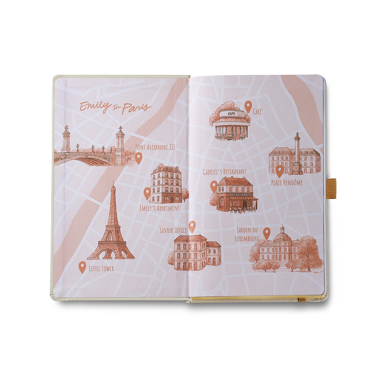 Sheaffer Emily in Paris Medium Notebook 90 GSM Ink Friendly Paper with Embossed Eiffel Tower - Beige