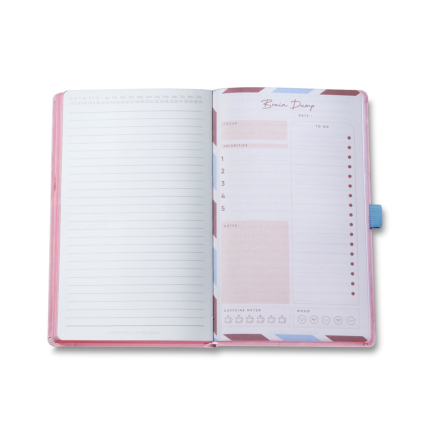 Sheaffer Emily in Paris Medium Notebook 90 GSM Ink Friendly Paper with Embossed Eiffel Tower - Pink
