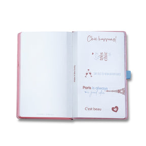 Sheaffer Emily in Paris Medium Notebook 90 GSM Ink Friendly Paper with Embossed Eiffel Tower - Pink
