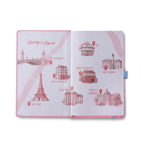 Sheaffer Emily in Paris Medium Notebook 90 GSM Ink Friendly Paper with Embossed Eiffel Tower - Pink