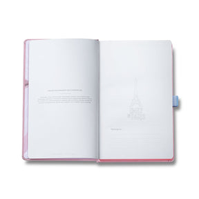 Sheaffer Emily in Paris Medium Notebook 90 GSM Ink Friendly Paper with Embossed Eiffel Tower - Pink