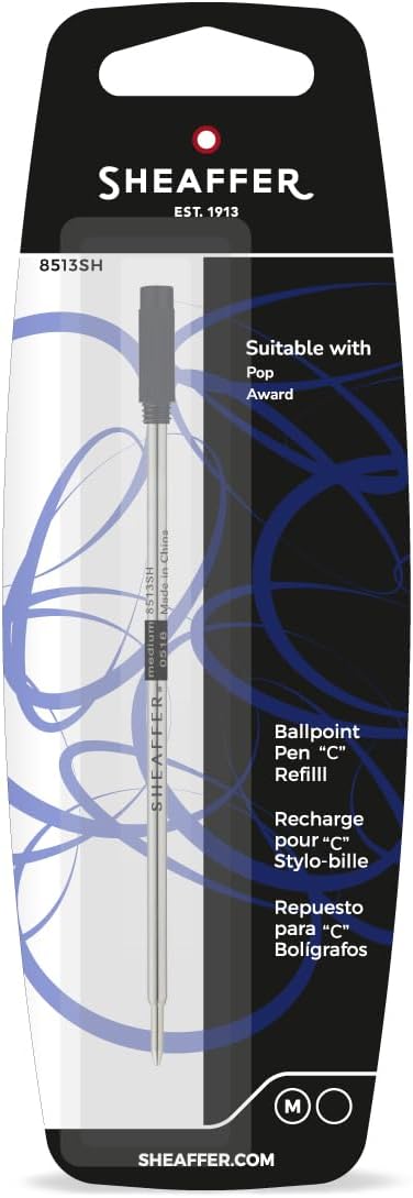 Sheaffer Ballpoint Refill C Style - Black Medium (fits Defini, Award and Pop BP's)