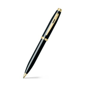 Sheaffer 100 Glossy Black Ballpoint Pen With Gold Trims