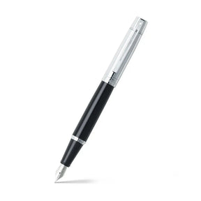 Sheaffer 300 Glossy Black and Chrome Fountain Pen With Chrome Trims - Medium