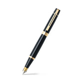 Sheaffer 300 Glossy Black Fountain Pen With Gold Trims - Medium