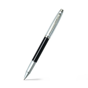 Sheaffer 100 Glossy Black Barrel Brushed Chrome Cap Rollerball Pen