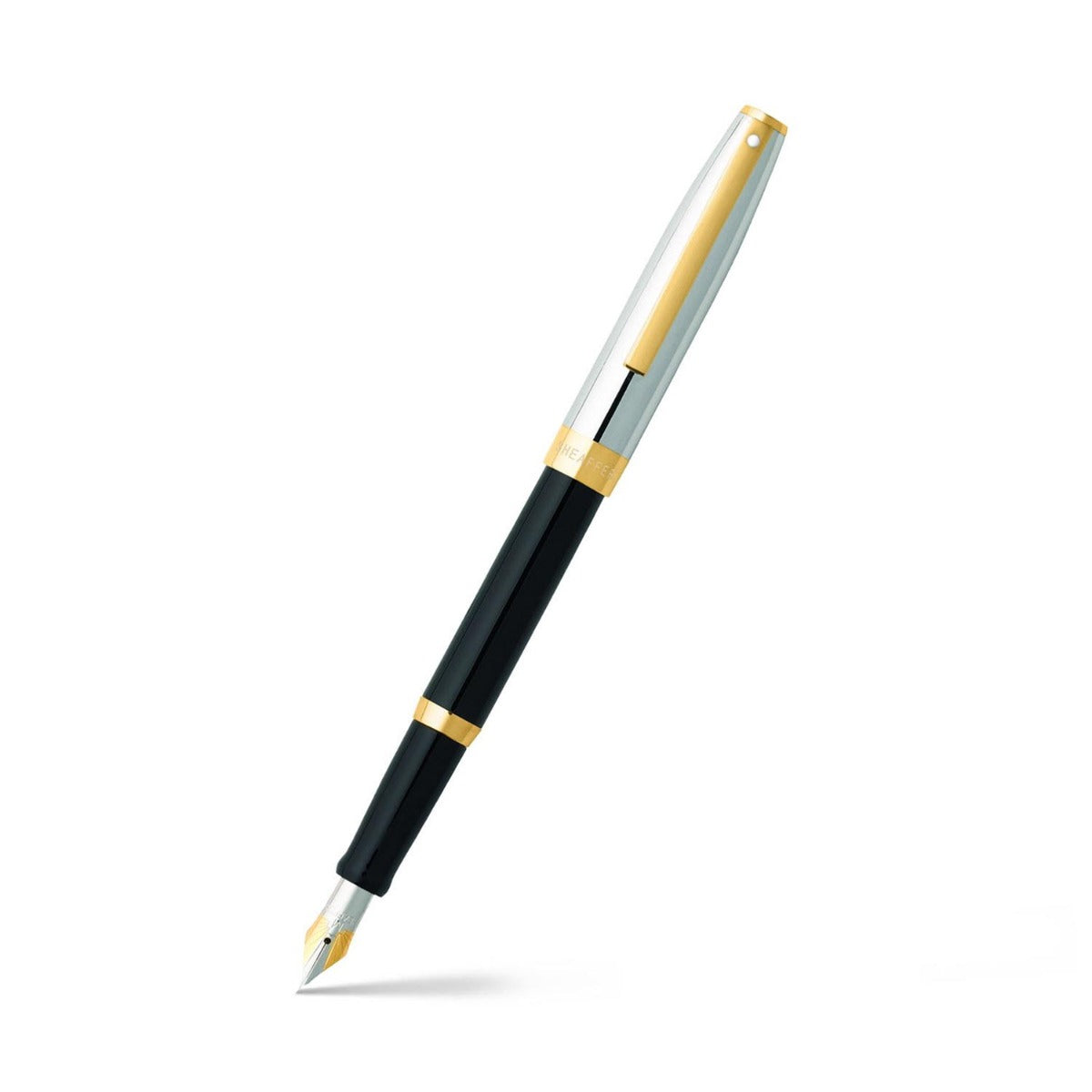 Sheaffer® SAGARIS 9475 Gloss Black Barrel and Chrome Cap Fountain Pen With Gold Tone Trim - Medium