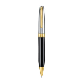 Sheaffer Legacy 9065 Glossy Black & Chrome Bi-Color Ballpoint Pen with 14k PVD Gold-Plated Trims