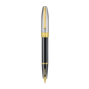 Sheaffer Legacy 9065 Glossy Black and Chrome Bi-Color Fountain Pen with 14k PVD Gold-Plated Inlaid Nib and Trims