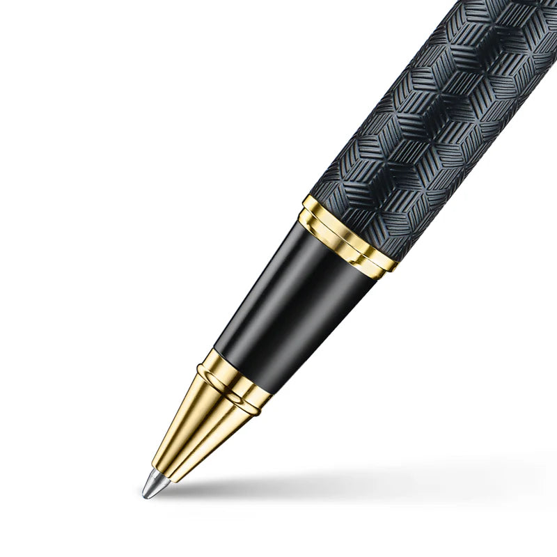 Sheaffer - 300 Engraved Matt Black Barrel And Shiny Chrome Cap,PVD Gold Trims RB