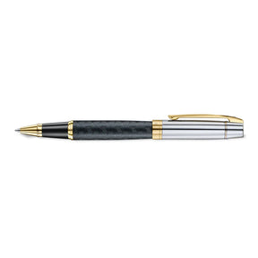 Sheaffer - 300 Engraved Matt Black Barrel And Shiny Chrome Cap,PVD Gold Trims RB