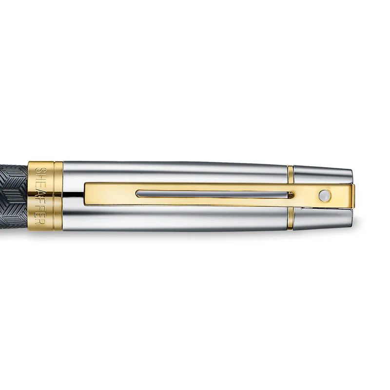 Sheaffer - 300 Engraved Matt Black Barrel And Shiny Chrome Cap,PVD Gold Trims RB