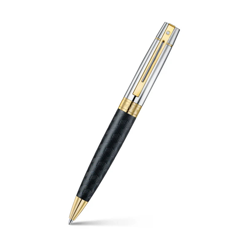 Sheaffer - 300 Engraved Matt Black Barrel And Shiny Chrome Cap,PVD Gold Trims BP