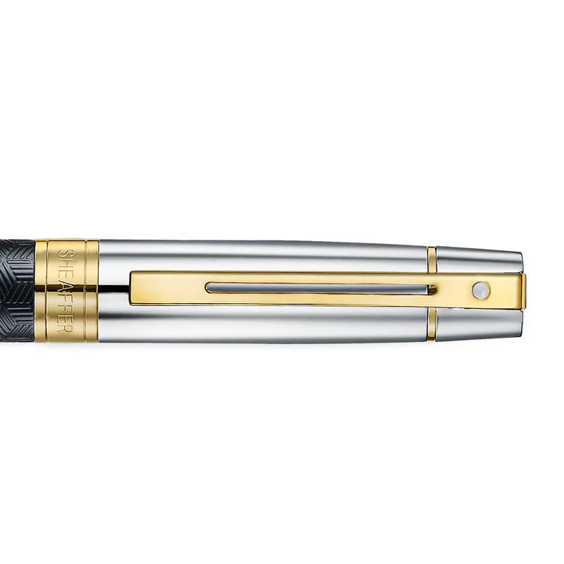 Sheaffer - 300 Engraved Matt Black Barrel And Shiny Chrome Cap,PVD Gold Trims BP