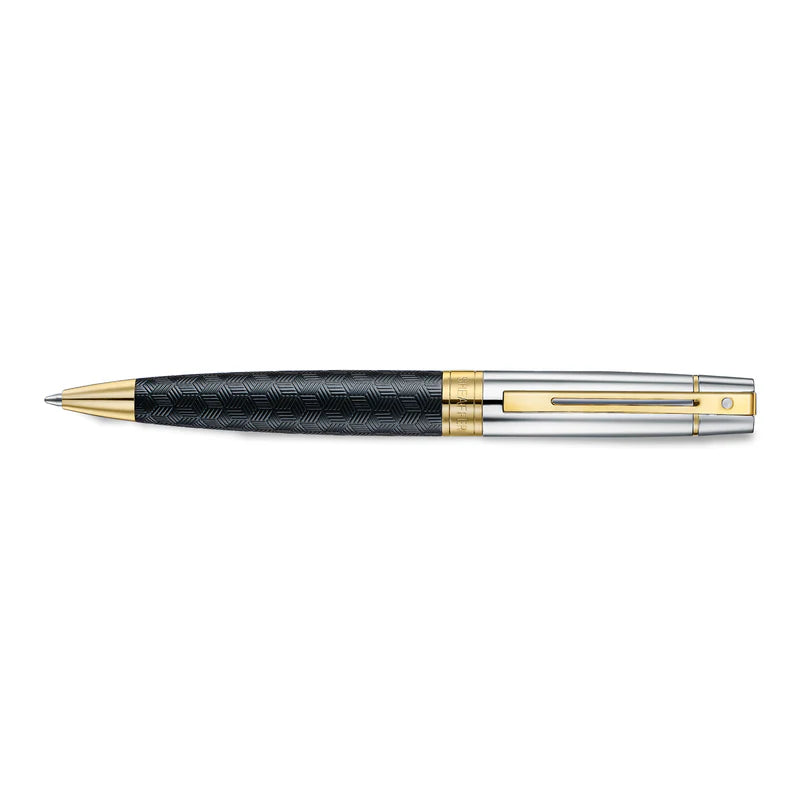 Sheaffer - 300 Engraved Matt Black Barrel And Shiny Chrome Cap,PVD Gold Trims BP